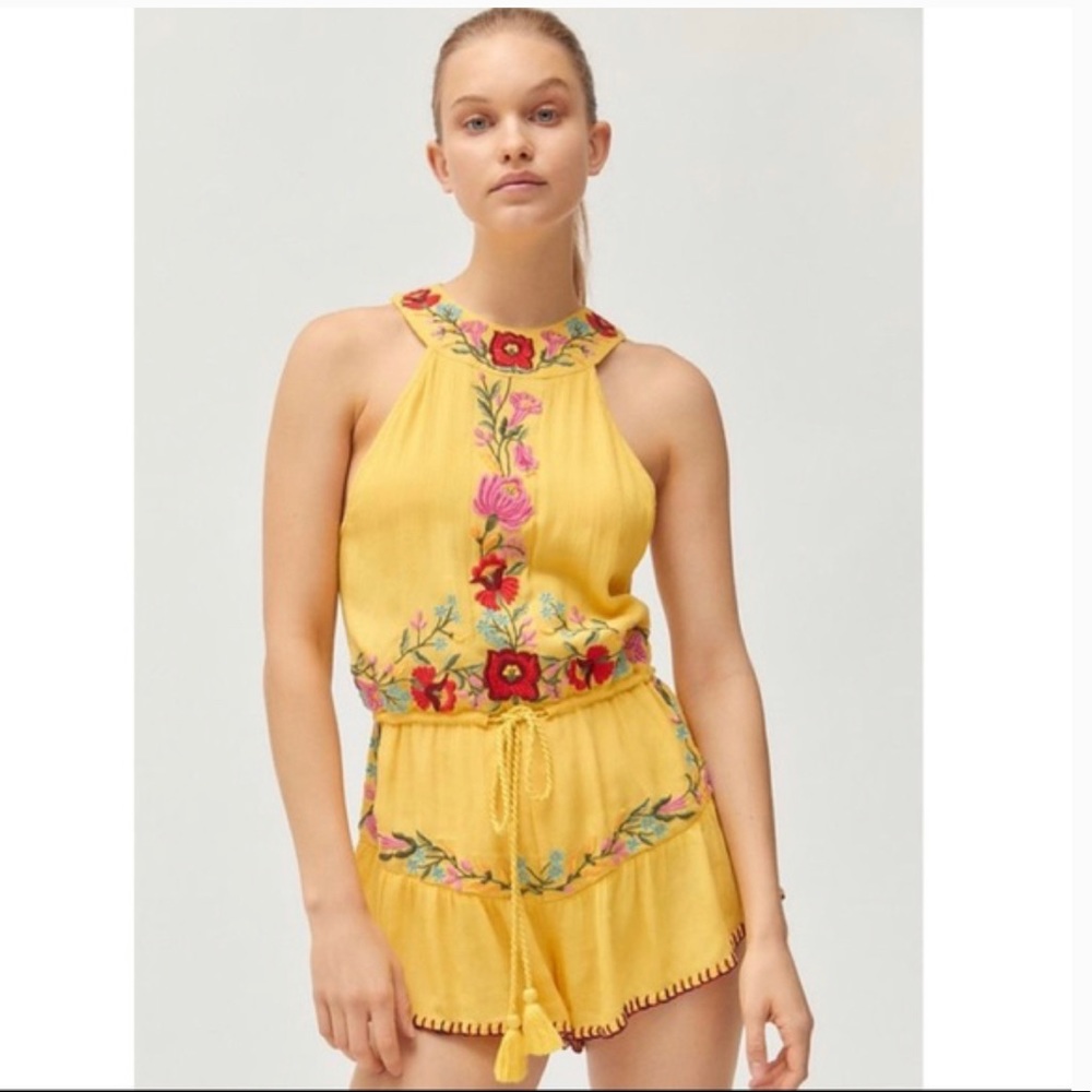 New RAGA Blooming Lotus Yellow Romper Small